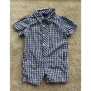 LIKE NEW Gap Navy & White Gingham Romper